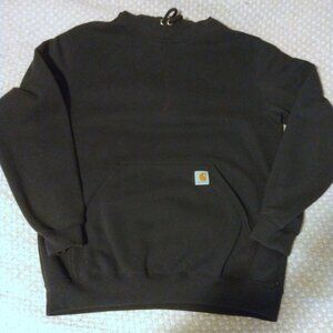 Carhartt Distressed Black Hoodie M • Grunge 90s Streetwear Workwear Oversized